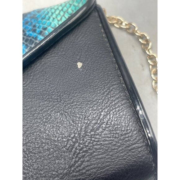 Big Budda Multicolor Faux Snakeskin Small Clutch Wallet Bag CB Chain Strap READ - Picture 5 of 7